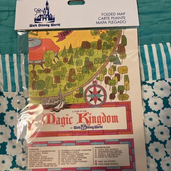 Disney Other - Disney parks map vault 50th anniversary replica of original park map